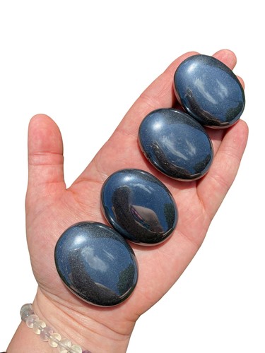 Hematite Palm Stone - Polished Stone Oval, Natural Hematite from Brazil - Picture 5 of 7