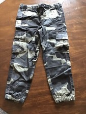 BOYS CAMO JOGGER PANTS AMPLIFY SEARS PRINTED GREEN ELASTIC WAIST NWT