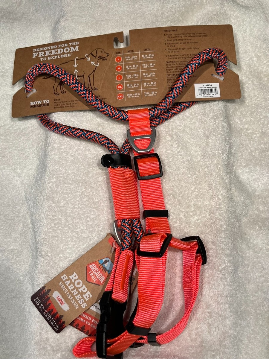 NEW ARCADIA TRAIL DOG XXLARGE Rope Harness Orange/Blue Maximum
