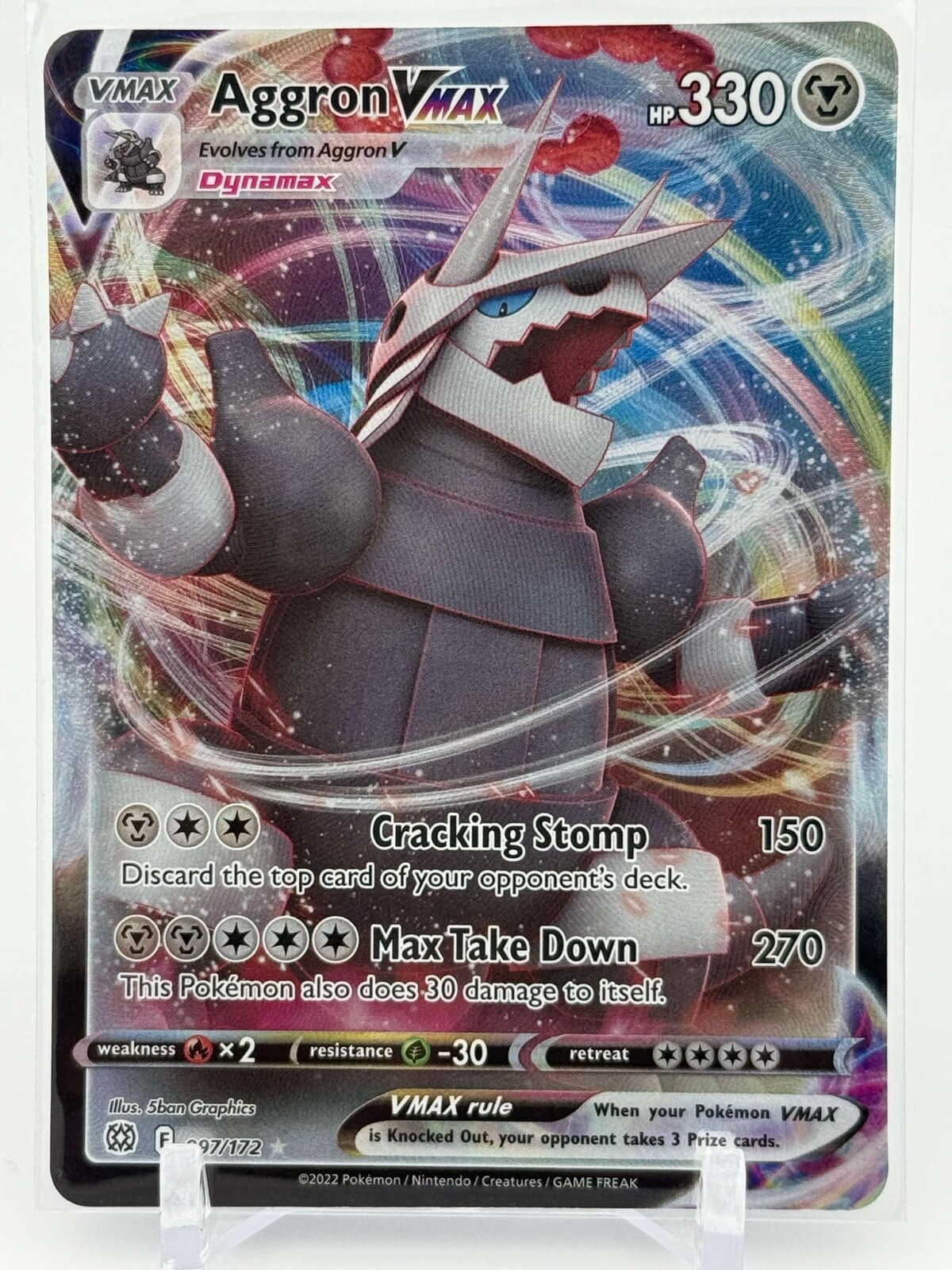 Aggron Vmax - 097/172 - Ultra Rare - Brilliant Stars - Pokemon Card - NM/M