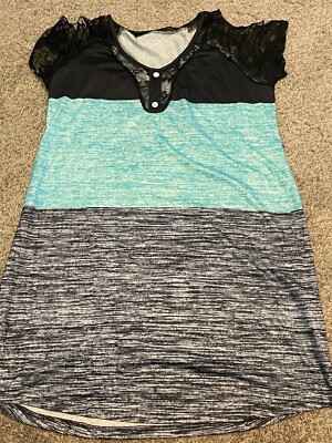 Dress Color Block Lace Splicing Button Cold Shoulder NEW XL | eBay Dress Color Block Lace Splicing Button Cold Shoulder NEW XL | eBay
