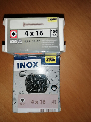 SWG Inox Universalschrauben Torx 4 x 16 TX 10 Edelstahl Vollgewinde 150 Stk