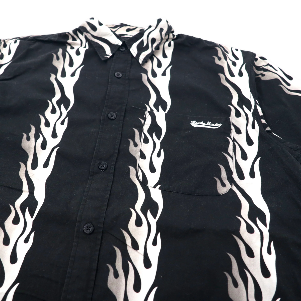 FREAKY 90s Fire Pattern Short Sleeve Shirt Hawaiian Shirt L FREAKY 90s Fire Pattern Short Sleeve Shirt Hawaiian Shirt L