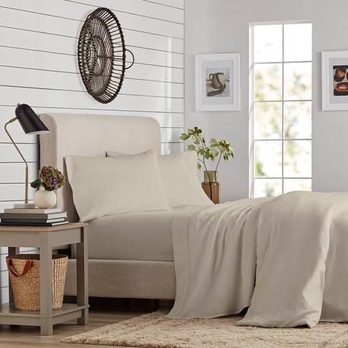 Purity Home Hotel Luxury Bed Sheets, 400TC Twin Ivory Sheet Set, 100% Cotton ... - 第 2/9 張圖片