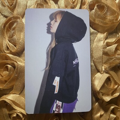 LISA BLACKPINK Kitty KPOP Girl Photo Goddess Idol Card Black Hoodie Style