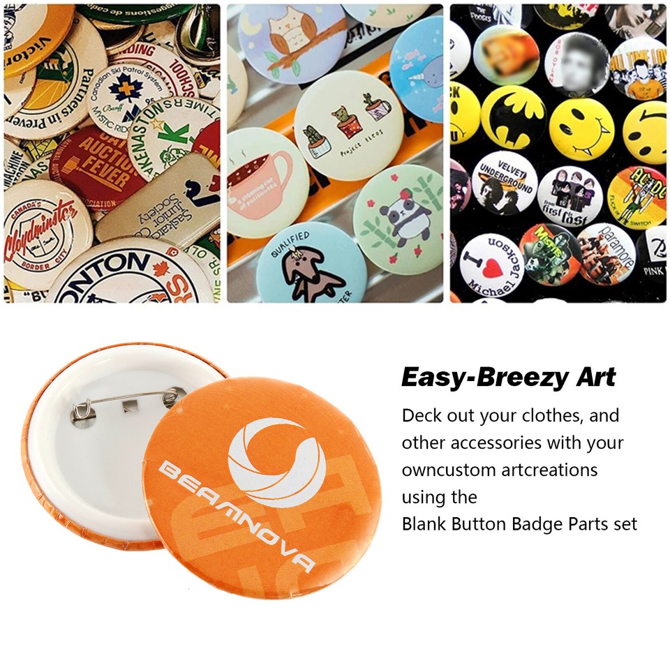 100x Fit For Badge Maker Machine Die Mould Button Parts Badge Brooch 25 ...