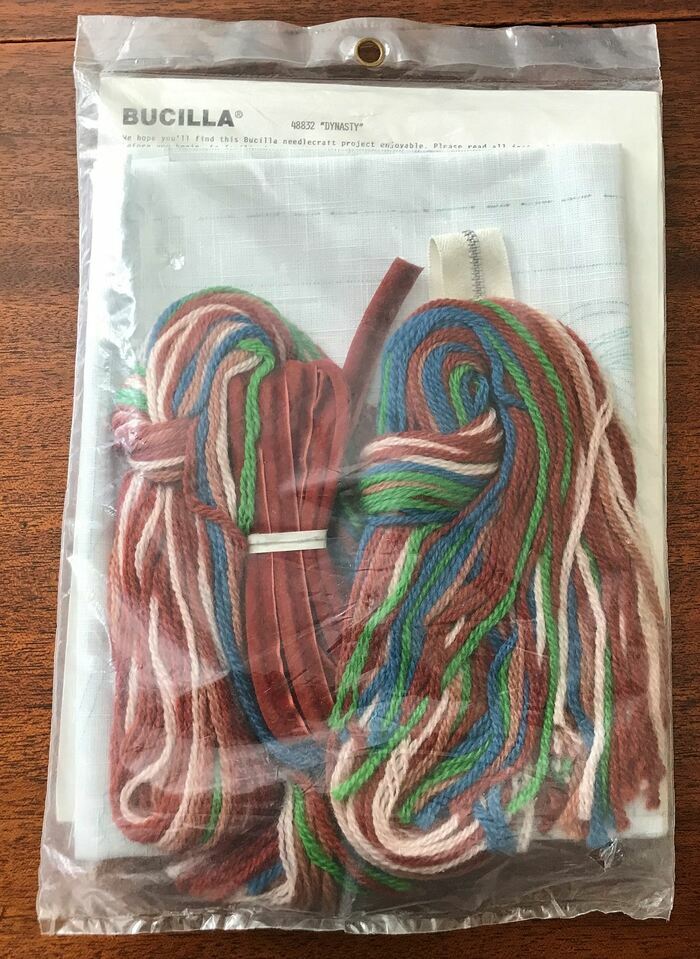 Bucilla Kit #48832, CREWEL EMBROIDERY Pillow Kit, Dynasty