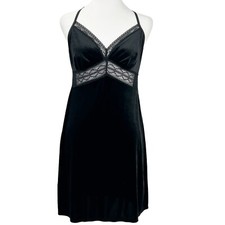 Apt 9 Intimates Black Babydoll Slip Lace Bow Lingerie Size M