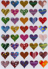Scrapbooking Stickers Hearts with Assorted Patterns Permanent Adhesive 400 Pack