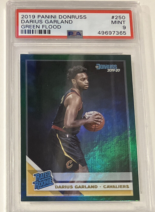 2019-20 Donruss Darius Garland Green Flood Rated Rookie RC #250 PSA 9