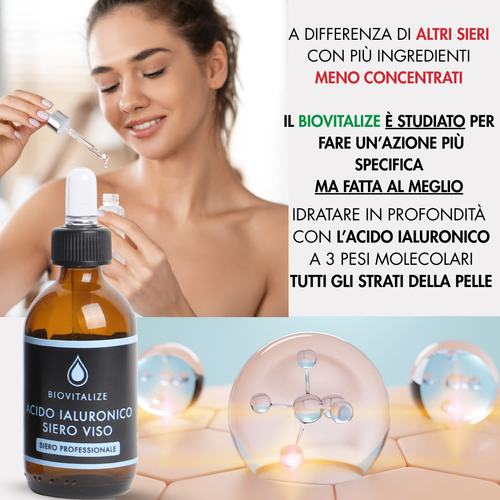 Biovitalize 50ML. Siero Viso ACIDO IALURONICO 3 P.M. Anti Age per eccellenza - Foto 11 di 13