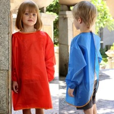 Kids Long Sleeve Apron Children Waterproof Play Aprons Smock Art Crafts Painting