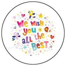 WE WISH YOU ALL THE BEST ENVELOPE SEALS LABELS STICKERS PARTY FAVORS