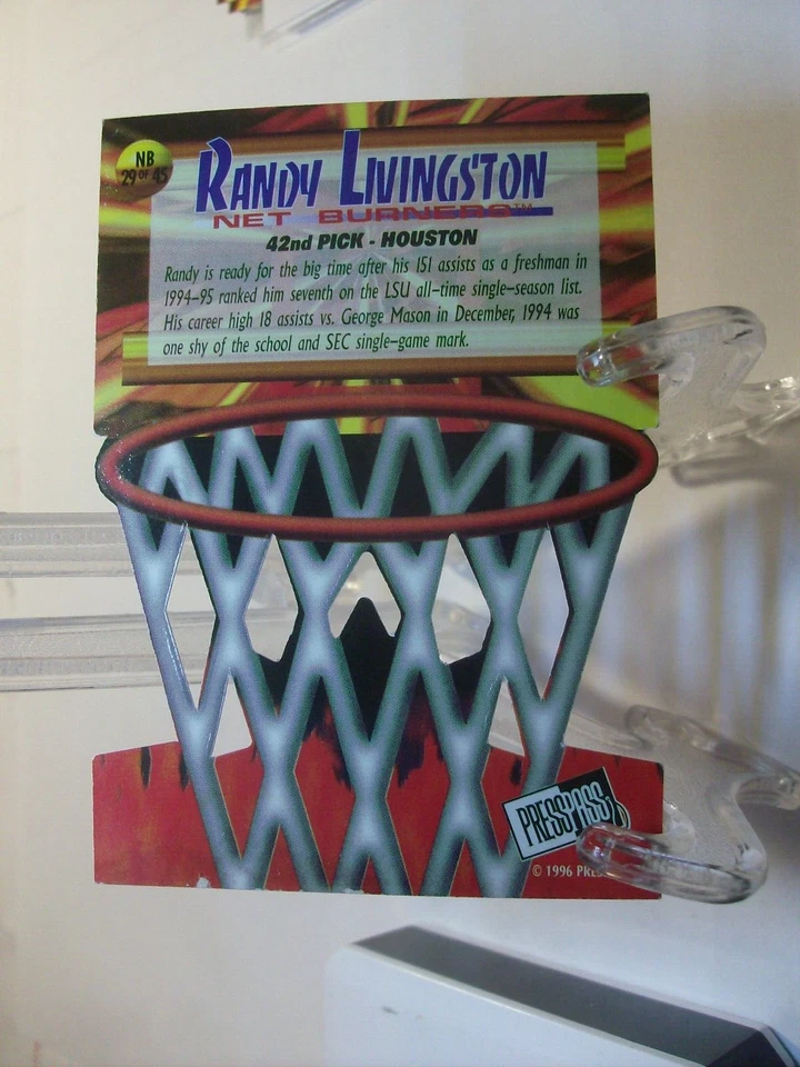1996 Press Pass Net Burners #NB 29 - Randy Livingston - LSU Tigers 96-169 - Image 2 of 2