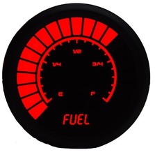 Fuel Gauge Red Leds Black Bezel 52mm 2 116 Universal Analog Made In The Usa