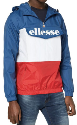 ellesse アノラックジャケット M ネイビー/オレンジ ellesse