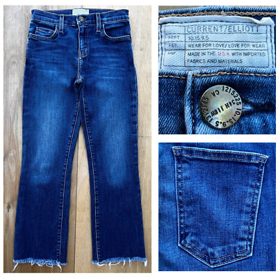 CURRENT ELLIOT THE KICK JEAN WOMEN S sz 25 Crop Bootcut Low Rise Stretch