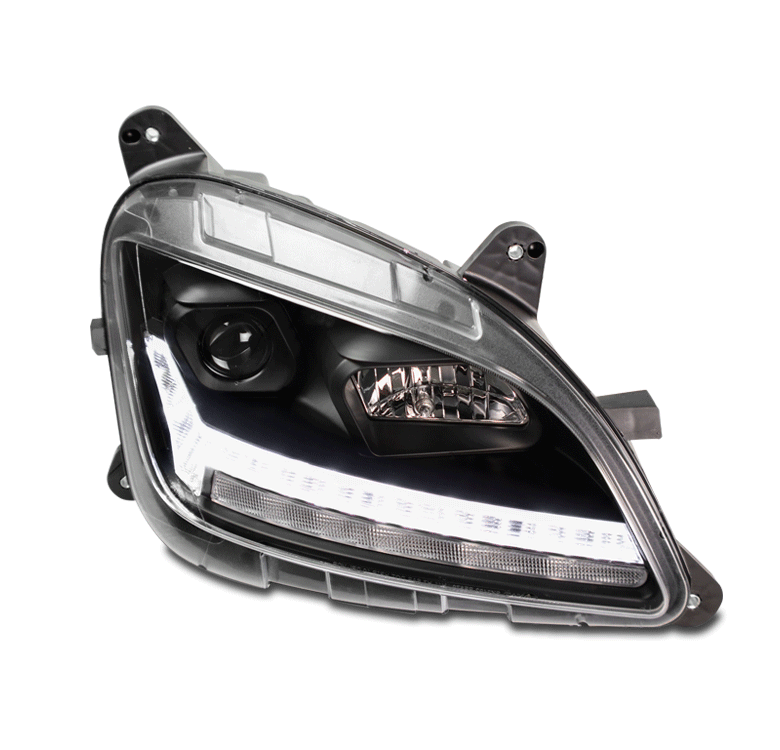 For 13-18 Peterbilt 579/11-18 587 LED Tube Projector Headlight