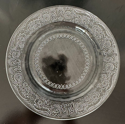 Crystal Clear Industries Trellis Glass Salad Dessert Plate Set of 6 Vintage 7''