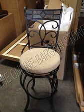 Frontgate Biella Iron Leather Barstool Counter HEIGHT BAR 30" Stool Chair metal