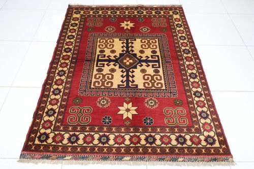 5 x 7 ft Afghan Tribal Area Rug 5'2 x 6'5 Hand Knotted Wool Living Room ...