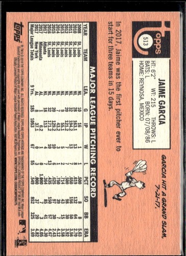 2018 Topps Heritage Jaime Garcia Toronto Blue Jays #513  3 Card Lot - Picture 2 of 2