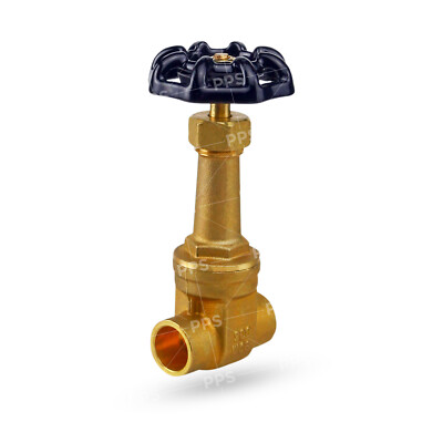 1/2'-3/4''in Lead Free Brass Long Bonnet Gate Valve Sweat Connections 200 PSI WOG