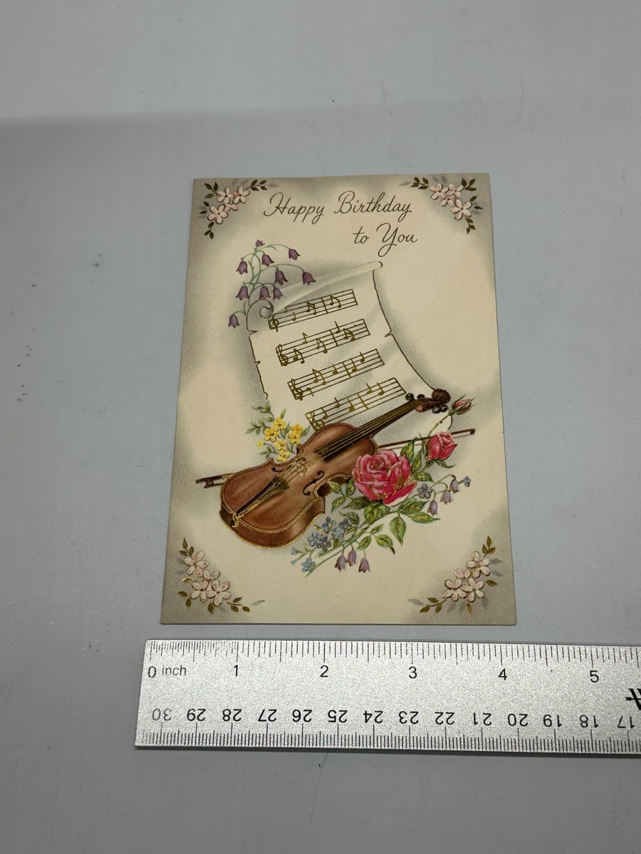 VIOLIN VIOLINIST MUSIC QUALITY GLOSSY BIRTHDAY CARD 8"x6" FREE - View #2