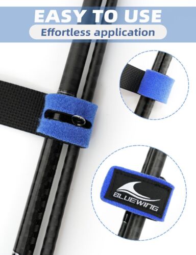 BLUEWING Fishing Rod Wraps Belts Pole Straps 9.8inch 3pcs Jig Wraps US Seller - Picture 12 of 19