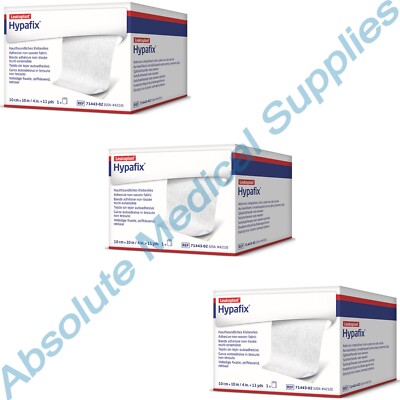 *3-Packs* BSN Leukoplast Hypafix Adhesive Non-Woven Fabric 4'' x 11 Yards 4210