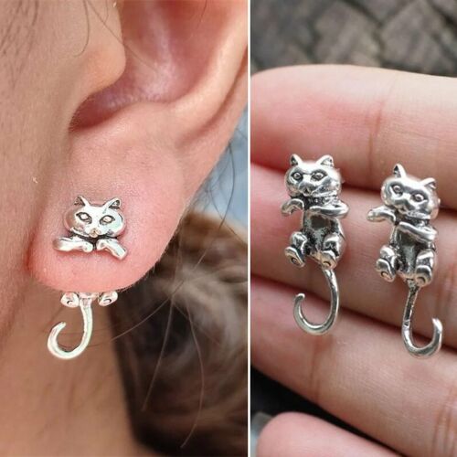 Fashion Cat Animal Piercing Earrings Ear Stud Charm Women Party Jewelry Gift - Picture 1 of 6