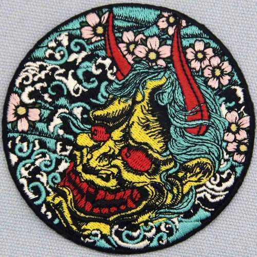 Embroidery clothing Patch Iron Sew On Patch Biker Punk appliques Hannya Oni 961R - Image 3 of 4