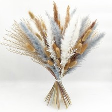 Natural Dried Flower Bouquet - 17" Boho Style Mixed Pampas Grass Ideal for Ho...