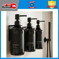 Stylish Shampoo  Conditioner Dispenser Set of 3 - Wall Mount, Drill Free