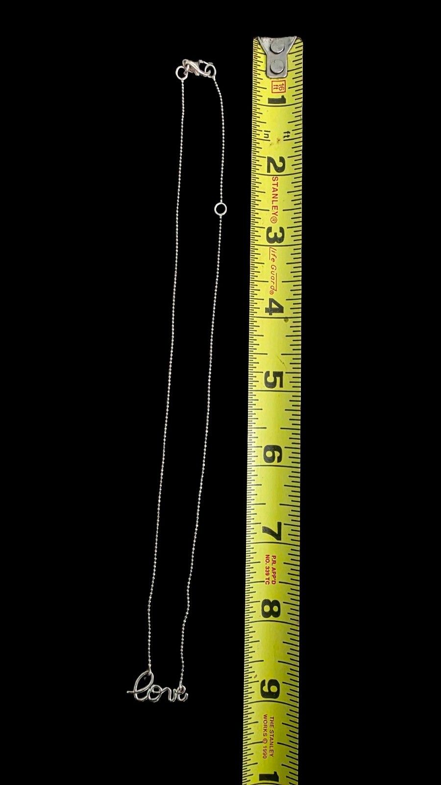 Large "LOVE" Cursive Script Sterling Silver Neckl… - image 6