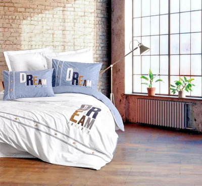 Bestickte Bettwäsche Grau 200x220 Baumwolle Ranforce 6-teilig, grau,cottonbox