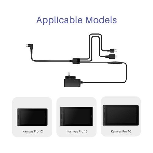 For Huion 3-in-1 Cable for KAMVAS Pro 16 Pro 13 GT-133 Graphics Drawing Monitor - Zdjęcie 3 z 7