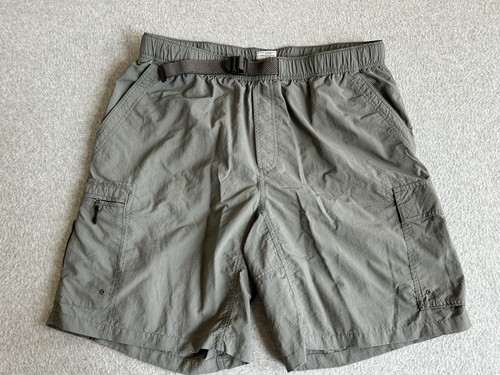 Columbia Shorts Mens Large Cargo Nylon Green Belt Hiking Trail Outdoor Fishing