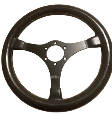 MOMO Jackie Stewart 350mm Steering Wheel Vintage Black Leather 86