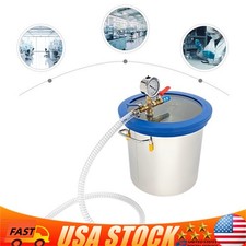 3 Gallon Vacuum Degassing Chamber With Vacuum Gauge & Hose For Resin Casting