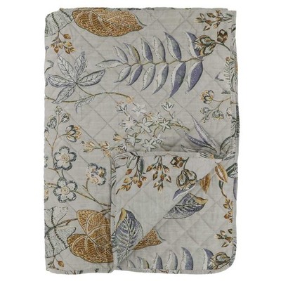 Chic Antique Quilt AIX OPAL mit Blumen Muster 180x130 cm Baumwolle Tagesdecke