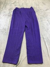 St John Collection Purple Santana Pleated Front Pants USA 10
