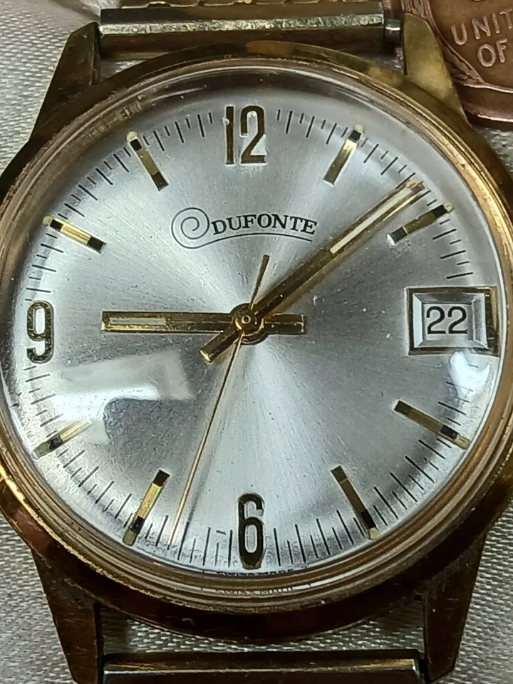 Working Vintage Dufonte By Lucien Piccard Incabloc Swiss Giltron Mens Watch - Image 4 of 4