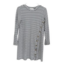 LOFT Women's Dress Striped Long Sleeve Casual Button Detail Size S