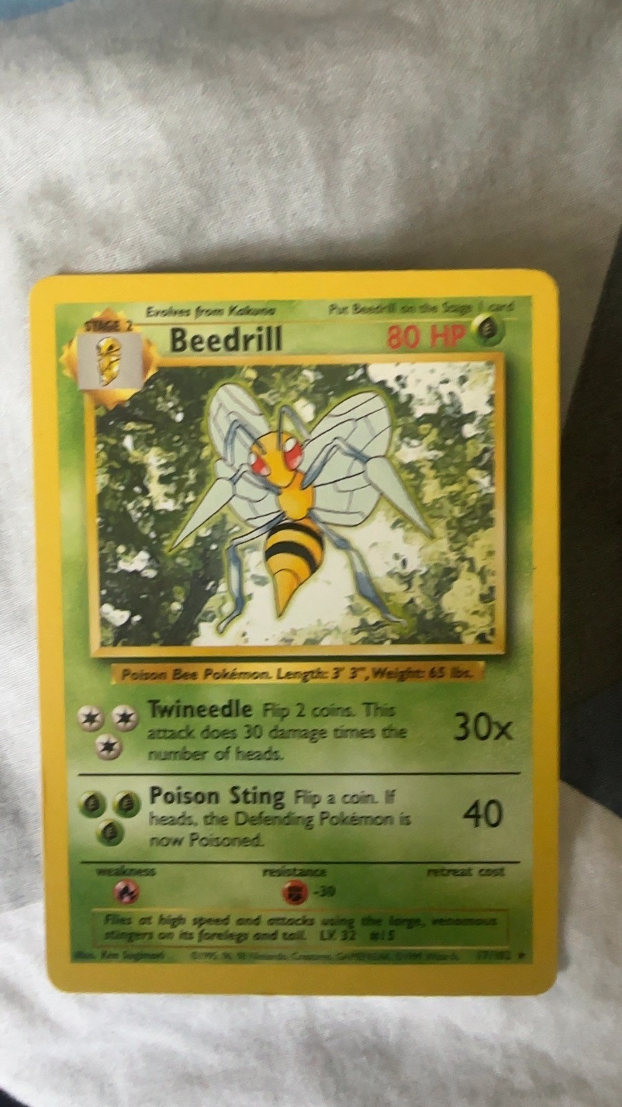 Beedrill 21/130 Rare Base Set 2 Pokemon Near Mint