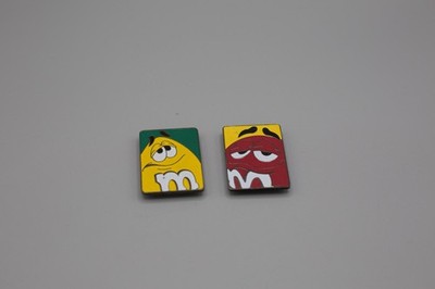 Vintage M&M s Candy Character Magnets Red Yellow Set Mars Advertising Promo