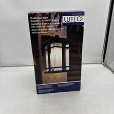 Lutec Craftsman Style Outdoor LED Wall Lantern Light Matte Black 810 Lumen Bulb