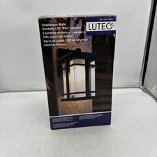 Lutec Craftsman Style Outdoor LED Wall Lantern Light Matte Black 810 Lumen Bulb