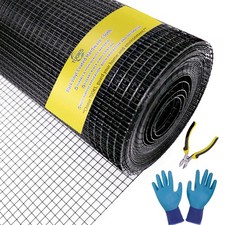 Black Hardware Cloth 1/2 inch 48'' x 50' 19 Gauge PVC Coated Wire Mesh Roll W...