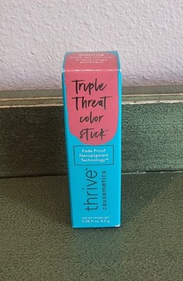 NEW Thrive Causemetics Triple Threat Color Stick Dionne Brick Red Shimer NIB BOX